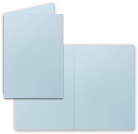 DIN A5 Faltkarten - Hellblau - 25 Stück - Einladungskarten - Menükarten - Doppelkarten - Blanko - 14,8 x 21 cm - Marke FarbenFroh by Gustav Neuser