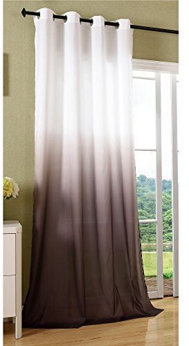 Schal Blickdicht Vorhang Ösen Gardine Microsatin Farbverlauf Microfaser, 1 Stück 245x140, Braun, 204252