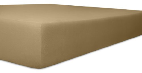 Kneer Spannbettlaken, Spannbetttuch, Easy-Stretch Qualität 25 Größen 90 x 190-100 x 220 cm Toffee