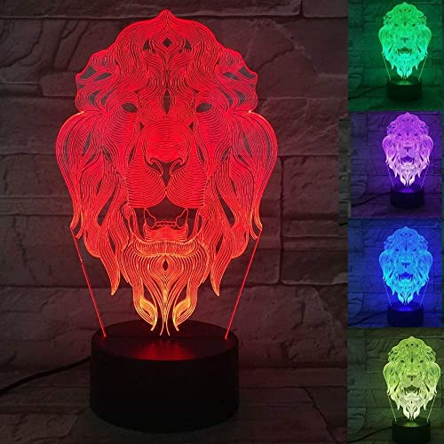 Jinson well 3D löwe tiger Lampe nacht licht optische Illusion led Nachtlicht 7 Farbwechsel Touch Switch Tisch Schreibtisch Dekoration Lampen mit Acryl Flat ABS USB Spielzeug geschenk