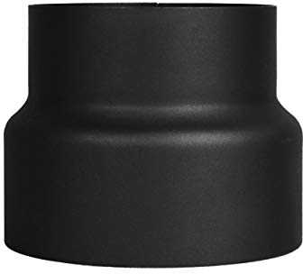 LANZZAS Reducción del tubo de humo de 150 mm a 130 mm de diámetro – Color: negro metalizado – Reducción de tubo de horno