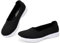 konhill Zapatos Planos Mocasines Mujer Cómodos Casuales Slip on Loafers Zapatos de Punto Vestidos Zapatos Ligeros para Caminar EU 36,5 Negro