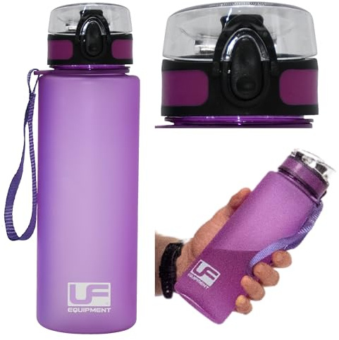 Urban Fitness Flow 700ml Flip Lid Water Bottle, Dishwasher Safe, BPA-Free, Food-Grade Plastic, Leak-Proof and Durable for Travel, Gym, Hiking, Sports, Purple