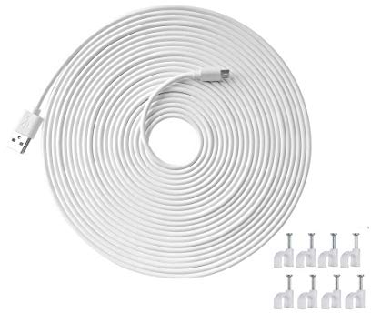 BLKing Micro USB Power Cable,33ft/10m,for WyzeCam Pan,Yi Cam,Nest Cam,Blink XT Camera,Furbo Dog,Arlo Q,Netvue,Xbox One Controller