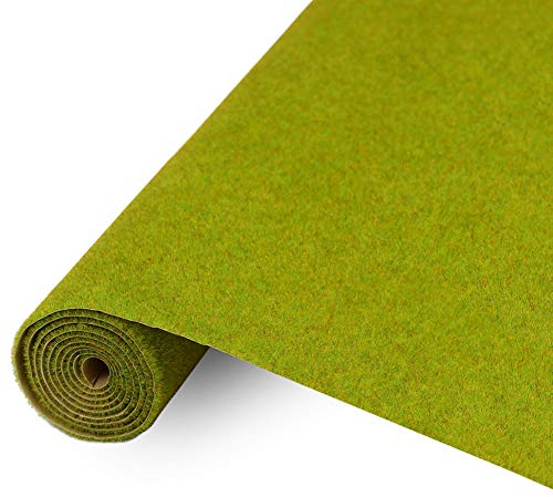 Evemodel 100 * 41 cm Grasmatte- Landschaftsbau Farblich Sortiert Wiesen Matte, Modelleisenbahnrasen Rasenmatte Grasmatte Gras Minigarten Bonsai Dekor (Grün Gelb)