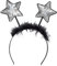 Boland - Sterne Tiara mit Pailletten, Haarreif mit Federn, Kopfschmuck, Kostüm, Karneval, Mottoparty, Silvester, Silber