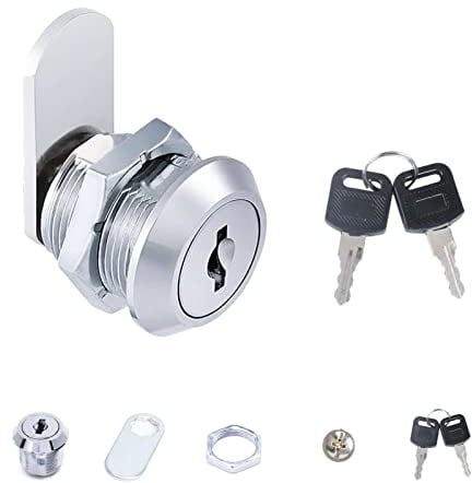 KOSHIFU Serrure de Boîte aux Lettres Serrure de Sécurité 16 mm avec 2 Clés Universelle Serrure d'Armoire Serrure à Came en Acier Inoxydable pour Tiroirs Classeurs Bureaux Boîtes aux Lettres
