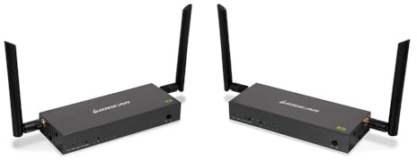 IOGEAR Long‑Range Wireless 4K HDMI Transmitter & Receiver Kit (Core Kit), Up to 600 ft/182 m Range, IR/RS‑232, USB KVM, Keyboard Mouse Extender, Local 4K 60 Pass‑Through (GWLRSSKIT4K)