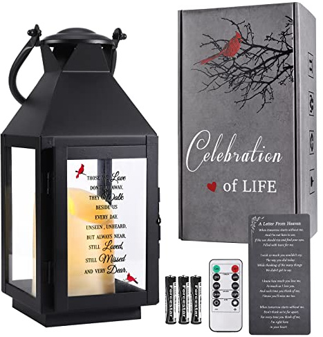 Memorial Lantern, Sympathy Gifts for Loss of Mom/Dad/Loved One, Bereavement Gifts, in Memory of Loved One Gifts, Remembrance Gifts for Loss, Celebration of Life, Memorial Gifts, Funeral Gifts