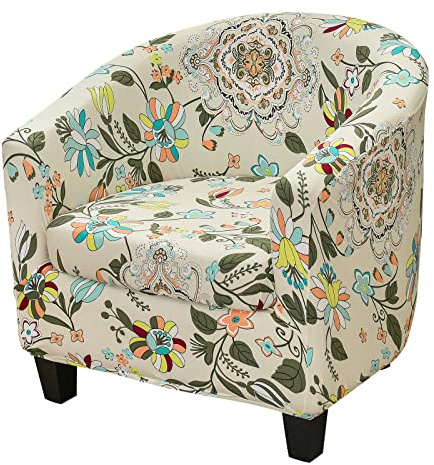 ele ELEOPTION Stretch Sesselbezug Club Stuhlhussen 2-teiliges Sesselhussen mit Sitzkissenbezug Tub Chair Schonbezug Sofabezug Clubsessel Cocktailsessel