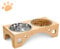 MMcRRx Station d'Alimentation Surélevée pour Chien - 2 x 1100 ML, Gamelle en INOX avec Support en Bambou pour Grand Chien et Chat