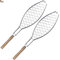 BricoLoco.com Parrilla Pescado Barbacoa Grill Acero Inoxidable. Besuguera Barbacoa. ¡¡¡ Pack 2 uds. !!! Parrillas para carbón, leña, brasa y Chimenea. 55x12 cms. Mango Madera Calidad. (2)
