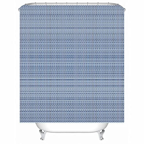 Tende da Doccia Blu, Tenda da Doccia per Camera da Letto Tenda a Griglia Piccola in Poliestere per Hotel Esterno 150X180 cm