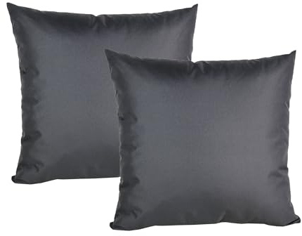 JACK 2X 50x50cm Outdoor Lounge Kissen Dekokissen inkl. XXL-Füllung Wasserabweisend Sitzkissen Garten Stuhl Lotus Effekt, Farbe:Anthrazit