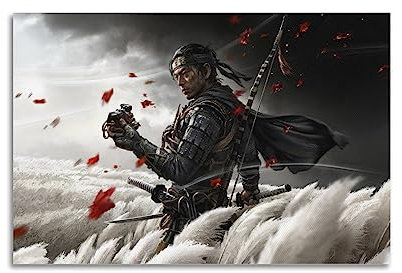 ELedvb Ghost of Tsushima Leinwand KunstplakatCanvas Poster Dekorative Malerei Leinwand Wandposter und Kunstdruck Moderne Familie Schlafzimmer Dekor Poster 20 x 30 cm
