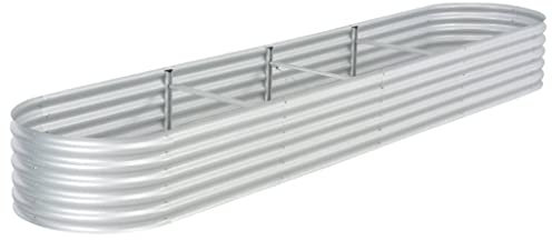 CIADAZ Jardín elevado, bancal alto para jardín, jardinera, balcón, maceta, hierbas, jardinera, torre de fresas, bancal de verduras, 400 x 80 x 44 cm, acero galvanizado, color plateado