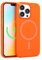 FELONY CASE - Neon Orange Crystal Clear Phone Cover for iPhone 15 Pro, Compatible with MagSafe - 360° Shockproof Protective Cases Designed for Apple iPhone 15 Pro