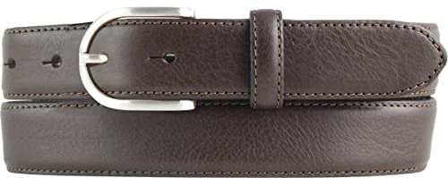 BELTINGER Hochwertiger Damengürtel aus Vollrindleder mit runder Gürtelschließe 3,0 cm | Bombierter Ledergürtel Damen 30mm | Damen-Gürtel made in Italy
