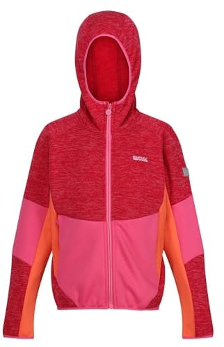 Regatta Mädchen Dissolver VIII Fleecejacke mit durchgehendem Reißverschluss, Pink Potion/Flamingo Pink, 9-10 Jahre