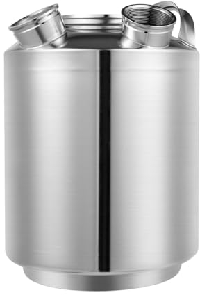 ClearFragrans 10 Liter Bier Reinigungsfass, Edelstahl Reinigungsgerät FüR Bierzapfanlage Edelstah Bierfass Bierreinigungsfass Rostfreier Stahl Beer Cleaning Keg, für Heimbrauen Hotelbar Kneipe