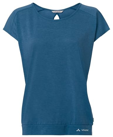 VAUDE Women's Skomer T-Shirt III, leichtes T-Shirt zum Wandern und für den Alltag, schnelltrocknendes Material, Shore Blue, 40