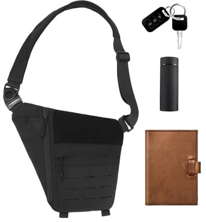 Vriusi Versteckte Umhängetasche unter den Achseln, Unterarmtasche, Sicherheits-Achsel-Aufbewahrungstasche, Mehrzweck-Tasche aus wasserdichtem und verschleißfestem Nylon, Umhängetasche, Schwarz,