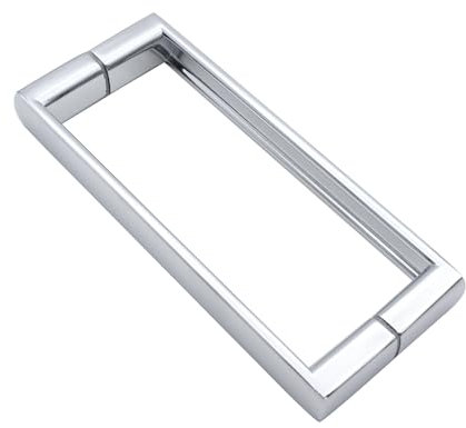 Heavy Duty Chrome Solid zinc Alloy Shower Square Glass Door Handle 143-145mm Hole to Hole Center | 156mm Long for Shower Enclosure | Shower Room | Shower Cabin Shower Door Handle 1pair