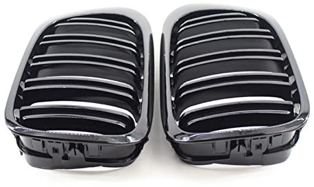 DZSQOMHGD Kühler Kühlergrill Doppelfelgen Grill Modifizierter Backlack Schwarz Grill Für E46 2 Türen 1998-2002 Sport Kühlergrill