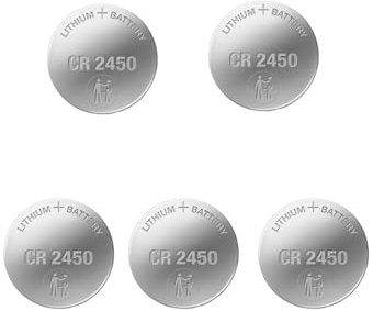 Lot de 2 Piles Bouton CR2450 3 V Haute capacité idéales pour appareils électroniques, Montres, télécommandes.