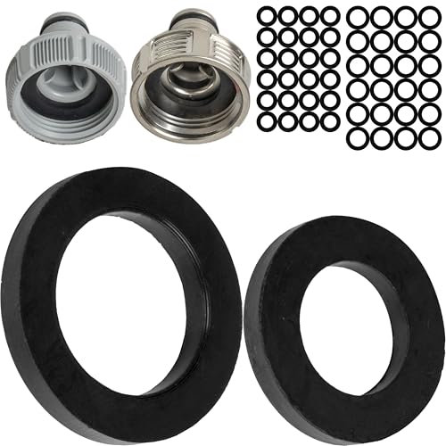 Ersatz Flachdichtungen Set, 50 Stück, für G 1/2 und 3/4 Garten Stecksysteme, kompatibel mit Gardena 21 und 26,5 mm Hahnverbinder, Ø 19 x 11 und 24 x 16 mm, Gummi, Dichtung für 01120-00.600.01, 5300
