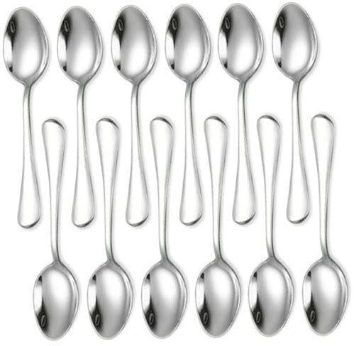 Espresso -Löffel, 12 -pcs -Teelöffel Edelstahl Kaffeelöffel, 4,95 x 0,98 Zoll tragbare kleine Löffel für Dessert, Kaffee, Tee, Vorspeise, Küche