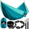 MalloMe Doppel Hängematte(300 x 200cm) Ultraleichte Reise Camping Hängematten für Outdoor 2 Personen Atmungsaktives Wasserdichtes Fallschirm-Nylon, inkl. Karabiners -Hammock für Camping, Reise, Garten