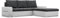 Mebligo - Ecksofa mit Schlaffunktion und Bettkasten Aurora, Eckcouch mit Ottomane Rechts, Sofa L Form (BxTxH) 243 x 200 x 92 cm, Couch Wohnzimmer, Ecke Sofa, Schwarz + Grau (Samt und Kunstleder)