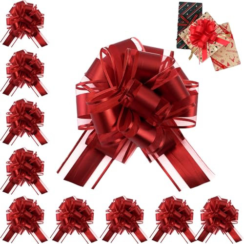 10pz fiocchi Rosso per Confezioni Regalo, 22cm per auto, matrimonio, compleanno, Natale, fiocchi decorativi, Matrimoni