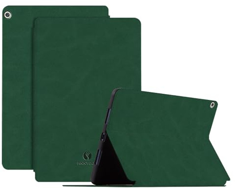 DayQiQiPu Custodia per Huawei MediaPad T5 (10,1 Pollici, Modello: AGS2-W09/W19/L03/L09) in Pelle PU Retrò Ultra Sottile Caso con Supporto per Tablet Flip con Auto Sveglia/Sonno, Verde Foresta