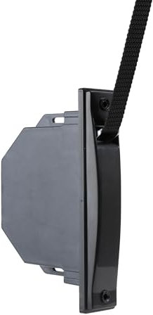 IdeaGenesis - Recogedor Persiana con frente de PVC para carpintería de Aluminio con pivote. Enrollador persiana para embutir o empotrar en obra. Sistema Universal. (Negro Cinta Negra, Cinta 20mm)