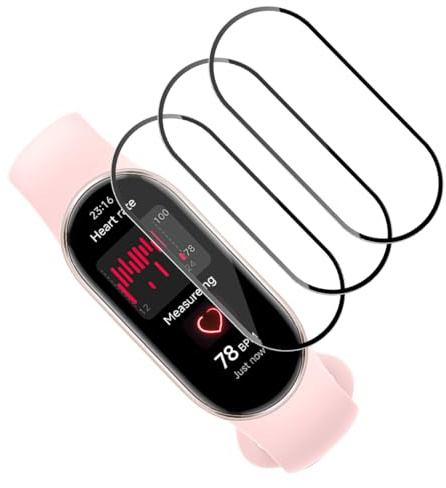 Rnnmeeko Protector de Pantalla para Xiaomi Smart Band 9 Active, 3 Piezas TPU Protector Pantalla [No Cristal Templado] Anti-Arañazos [Sin Burbujas] 3D Curvo Bordes Cobertura Completo