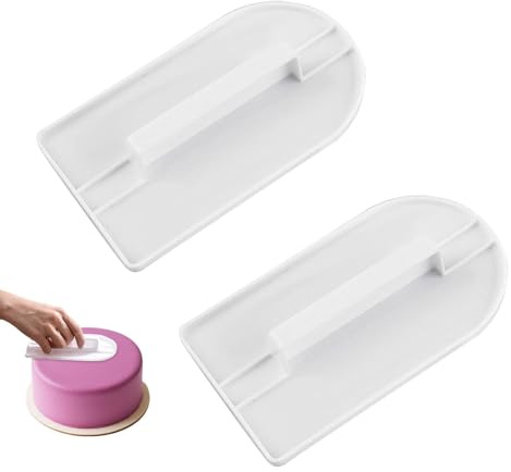 2Pcs Cake Smoother for Fondant, 14.5 * 8CM Icing Smoother Tool (White)