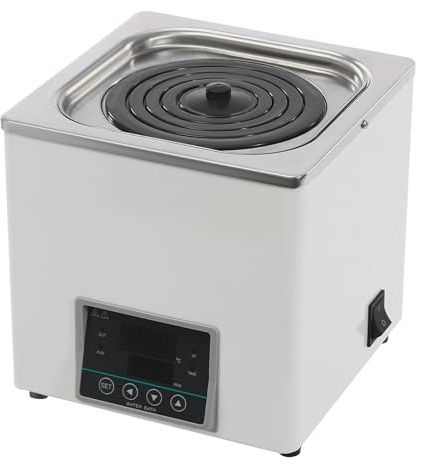 Thermostatischer Wasserbadheizer, 300W 3L Elektrische Heizgeräte mit LED-Anzeige, Edelstahlfutter Digitale Wasserbadheizung 0-999min Zeitmessung für Labor