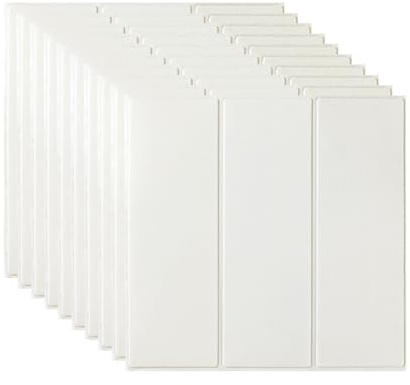 WIQUYBML 40 Paneles de Pared 3D Blancos autoadhesivos con diseño de Madera, Impermeables, con Adhesivo de Espuma Suave y veta Original, Ideales para Revestimiento de techos, 35 x 35 cm.