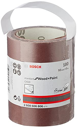 Bosch Professional 1x Schleifrolle C410 Standard for Wood and Paint (für Holz, 93 mm x 5 m, Körnung 180, Reißbar, Zubehör für Handschleifen, Schwingschleifer)