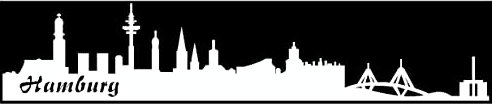 Samunshi® Autoaufkleber Hamburg Aufkleber Skyline 15 x 3cm weiß