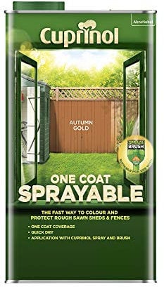 Cuprinol 5 Litre One Coat Sprayable Fence Treatment Autumn Gold