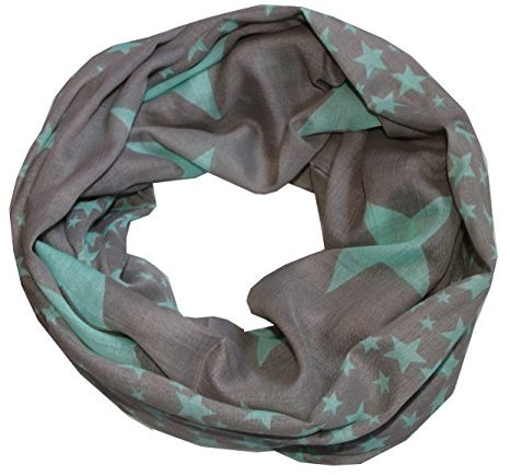 ACC leichter Sterne Loop Schal - tolle Farben (grau mint)