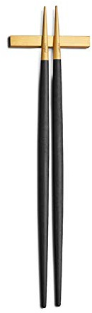 Cutipol GOA Essstäbchen mit Halter, Schwarz/Gold, 1 Stück