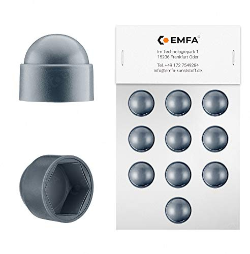 EMFA Cache-écrous M14 pour clé de 22 Anthracite 10 pcs. Bouche-trou | Cache-vis, Cache-boulons, Capuchons de protection, Pour écrous et têtes de vis, Plastique