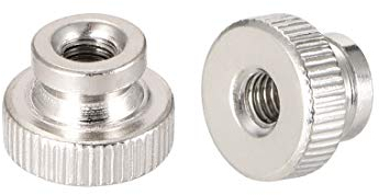 sourcing map Knurled Thumb Nuts, 20Pcs M4x0.7mm Iron Round Knobs Fasteners for 3D Printer Parts, Silver Tone