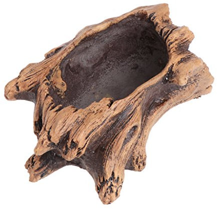 ESden Pot de fleurs en ciment imitation bois pour plantes grasses et bonzaïs, Ciment, un, 3