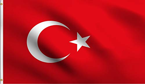 DMSE Flagge der Republik Türkei, Türk, Bayrağı, 60 x 90 cm, 100 % Polyester, 100D Flagge, UV-beständig, 60 x 90 cm