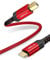 JSAUX Câble d'imprimante USB B vers USB C, en nylon tressé, câble MIDI USB C compatible avec MacBook Pro, HP, Epson, Canon, Brother, Lexmark, Xerox imprimantes et scanners - Rouge - 3 m